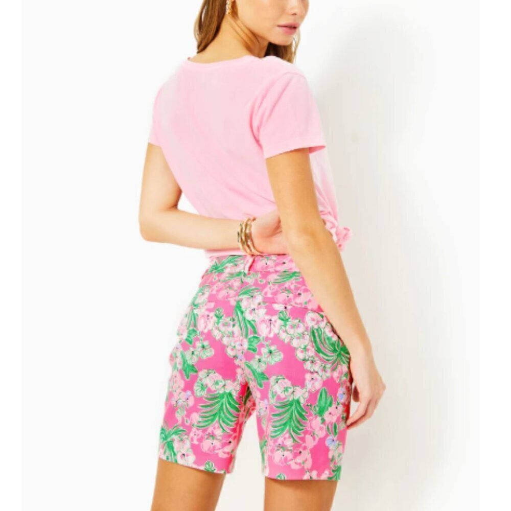 Lilly Pulitzer Gretchen High Rise Short Roxie Pink Worth A Look Size 4 - Picture 2 of 15